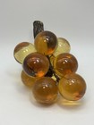 Vintage Grape Cluster On Stem Brown Amber Yellow Lucite Large Balls Mid Century