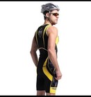 Nuckily Sleeveless Black Yellow Triatholon Tri-suit Mens Size 2xl New