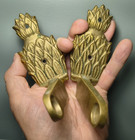 Pair Of Vintage Brass Pineapple Toilet Paper Roll Holders Dated 1984