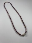 Native South American Necklace Silver And Spondylus Shell Purple Red Handcrafted