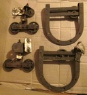 Antique Lot Of Barn Door Brackets  Trolley Type And U Shape Type 4 Pieces 