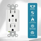 Micmi 65w 2-port Usb C Wall Outlet  Pd 3 0 Gan Tamper-resistant 15 Amp Electrica