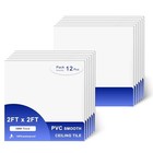 Smooth Drop Ceiling Tiles - Waterproof  Fire-rated  Easy Drop 2ft X 2ft White