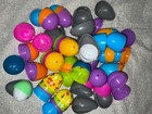 Easter Eggs Varied Colors Size Plastic Empty Bundle Lot Of 40 See Pics