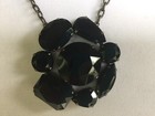 Necklace Shiny Flower Black Pendant Beads Modern Look Chunky Erica Lyons