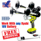 Ryobi 4 Trumpet Train Air Horn Chrome Quad 18v Portable   2 Remote Controls