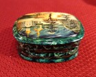 Russian Vintage Lacquered Hand Painted Trinket Box Hinge Missing Pin Still Cool 