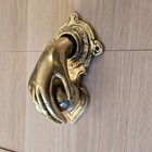 Solid Brass Hand Fist Door Knocker 16cm Vintage Antique Style Finger Pull Heavy