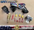 Electric Radiator Cooling Fan Relay Kit Thermostat Temp Control Switch Universal