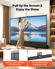 Vevor Floor Rising Projector Screen  100 Inch 16 9 4k 1080p Hd Movie Screen