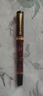 Parker Duofold International Burgundy Marble 18k Gold M Nib Fountain Pen Uk 