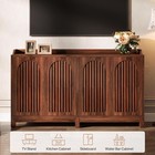 57  Farmhouse Buffet Cabinet Wooden Accent Sideboard Cabinet With Storage walnut