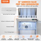 Vevor Commercial Refrigerator 28  Sandwich Salad Prep Table 1 Door With 12 Pans