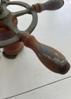 Vintage Ship Wheel Helm Brass Wood Nautical Boat Steering Wheel 5 Spoke Antique
