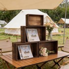 Wooden Crates For Display 5 Pack Large Rustic Nesting Wooden Basket With Hand   