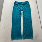 Vintage Juicy Couture Women s Bright Teal Velour Flared Track Pant Casual Size S