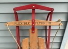 Vintage Flexible Flyer Iii 55  Wood   Metal Sled Red Rails Solid