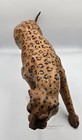 Large 22    Leather Wrapped Vintage Leopard Statue-mid Century Safari Jungle Decor