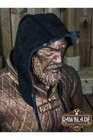 Medieval Rouland Split Leather Coif- Authentic Black Larp  Renaissance Faire