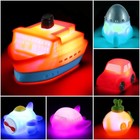 6 Packs No Hole Boat Bath Toy Set  Light Up Changing Color In Water  Floating   