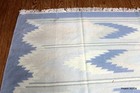 10  X 14  Handmade Wool Rug Southwestern Style Navajo Design Light Blue Beige