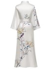White Satin Robes For Women Silk Bath Robe Japanese Kimono Floral Bridesmaid    