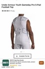 Under Armour Game Day Armour Pro 5-pad Top Youth Xl White  