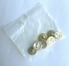 7 Nos Vtg Nautical Anchor Navy Gold Tone W White Metal Shank Buttons 5 8 Inch