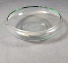 Antique Hand Blown Soda Lime   Clear Glass Bowl 8  Pontil Mark Seeded Art Glass