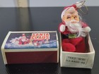 Vintage Santa Claus Christmas Tree Ornament 3  Red Felt Original Box