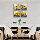 Mesese Wall Art Decor - 4 Panels Sunflower Canvas Wall Art Giclee Modern Home   