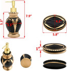 Bathroom Accessories Set 4 Pc Tumbler Toothbrush Holder Soap Dish Dispenser Gold