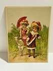 C 1880s Stoutenburgh Co Clothing Manufacturer Newark Nj Boy Girl Riding Goat 
