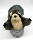 Folkmanis Raccoon In Garbage Trash Can 9  Hand Puppet Plush Stuffed Animal Toy