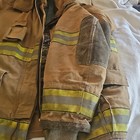 Globe Firefighter Turnout Coat Brown Reflective Stripes Size 38x30