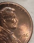 1986 Lincoln Memorial Penny Coin With No Mint Mark Errors    L   On Rim    Rb  