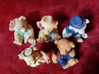 Lot Of 5 Vintage 1995 Teddy Bear Resin Figures 