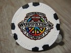 World Famous Woodstock Harley Davidson Emblem Poker Chip - New York - White Blk