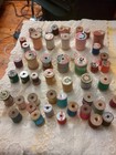 Lot Of 45 Vintage Antique Sewing Thread Most Wooden Spools Lydia s J p Clark s