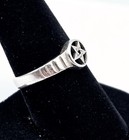 Vintage Pentagram 925 Ring Wiccan Pagan Pentacle Size 8 - 3 5g