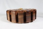 Vtg Wood Poker Chip Carousel Holder W  Handle     12 Slot Rotating Caddy 24-8