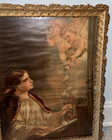 Antique 1800 s Vintage Framed St  Cecilia From Nuns Convent 23  X 14 