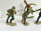 Vintage Lot Of 5 Custom Painted - Usa Ww2 Soldiers- Marx Brand Soldiers