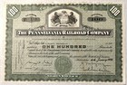 Vintage 1930s - 1950s Pennsylvania Railroad  pennsy  Stock Certificate  Green
