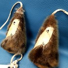 Vintage Leather   Fur Seal Design Alaskan Invit Yo Yo Toy Wall Display Repaired
