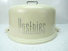 Vtg Mid Century Lustroware Cake Carrier Off White Kitsch 1950   s Pastries Storage