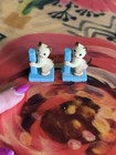 2 Vtg Retired Hagen Renaker Siamese Cat Miniature W  Blue Scratching Post Kitten