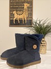 Women   s Blue Ugg Bailey Button Boots Size 9