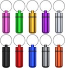 Box Keychain Medicine Pill Box Aluminum Container Holder Waterproof Case 10 Pcs