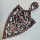 Vintage Cast Iron President Adams Trivet Crosses Cannons Signed 9-19 Bettylamp
